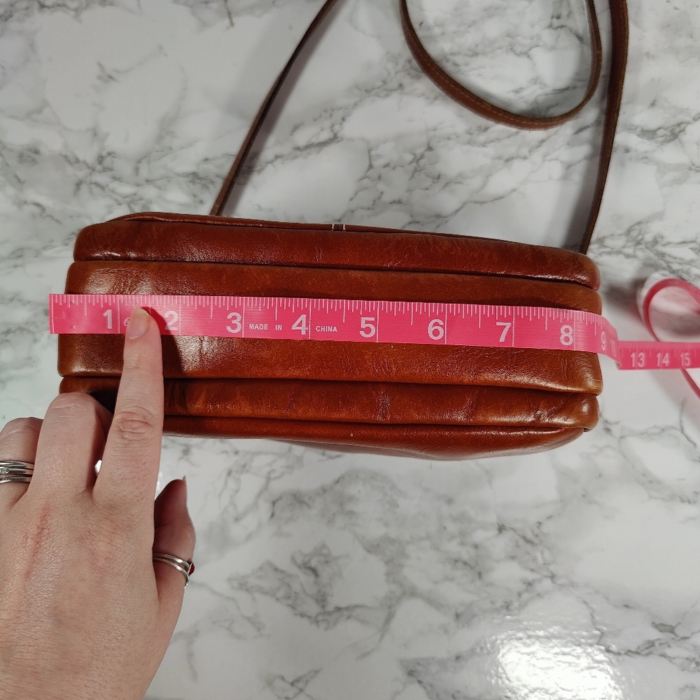 Patricia Nash Brown Leather Multi Pocket Crossbody Purse - Picture 14 of 16